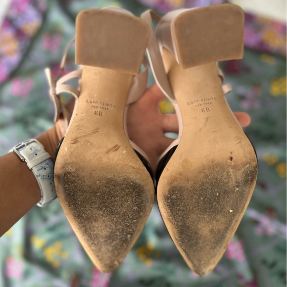 〰️ Kate Spade Adelaide Slingback Black and Tan Heels 〰️ - Picture 5 of 5
